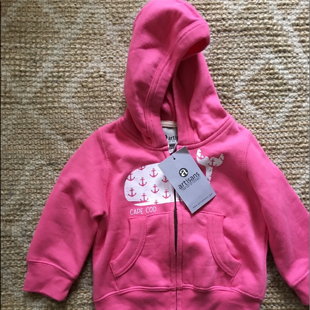 Artisans HotPink hooded zip up sweatshirt